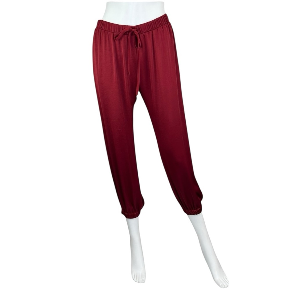 KOCH Red Satin Cropped Joggers Size S